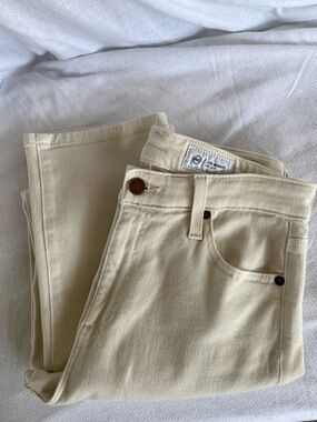 Ag-ed denim Off-White High-Rise slim Straight Jeans (Mari crop)
